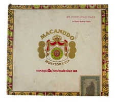 Macanudo Empty Wooden Cigar Box 25 Portofino Cafe  