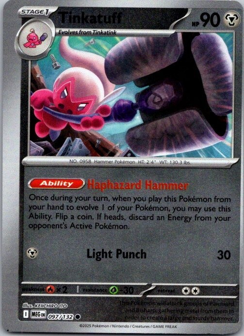 Miss Cut Error Tinkatuff Reverse Holo ME01: Mega Evolution 097/132 NM