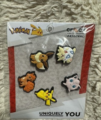 *BRAND NEW* Pokemon Jibbitz Crocs Shoe Charms 5-PACK Pikachu Eevee Togepi Vulpix