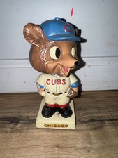 1961 1963 Chicago Cubs White Base Mascot Bear Head Bobblehead