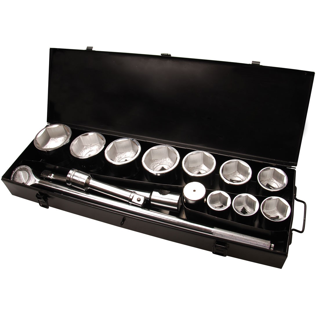 Coffret de douilles 6 pans 36-80 mm en acier forgé et carré 1"