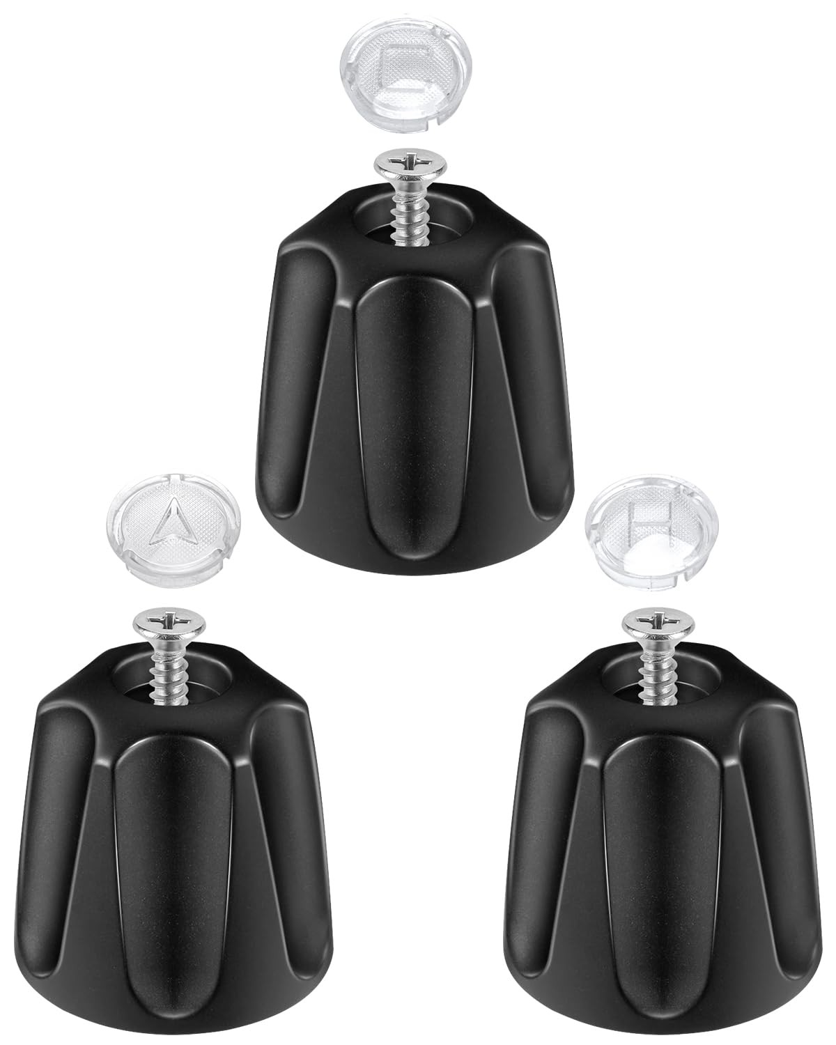 sousac 3 Set Shower Knob Replacement, Metal Bath Tub Faucet Handle Include Ho...