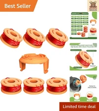 WORX Trimmer Spool Set 10ft Nylon Line & Cap - Compatible with Multiple Models