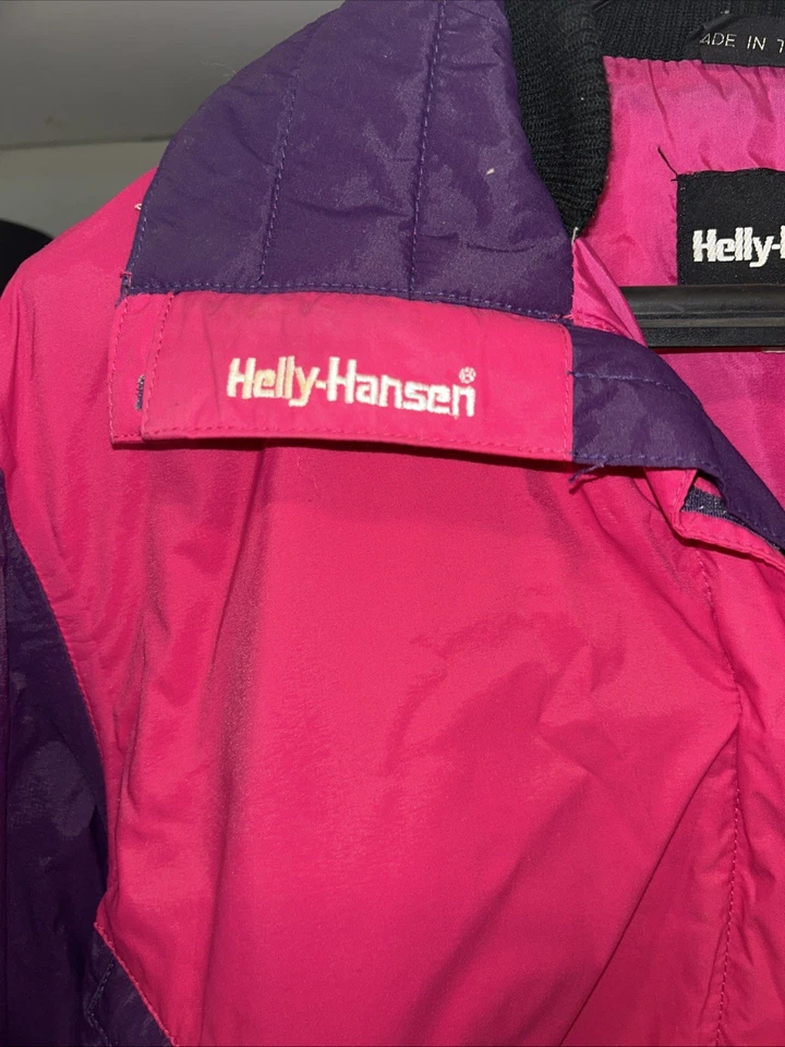 Chaqueta Helly Hansen M Colorblock Vintage con Capucha, Bolsillos, Años 90, Y2k Púrpura/Rosa Foto 2 de 4