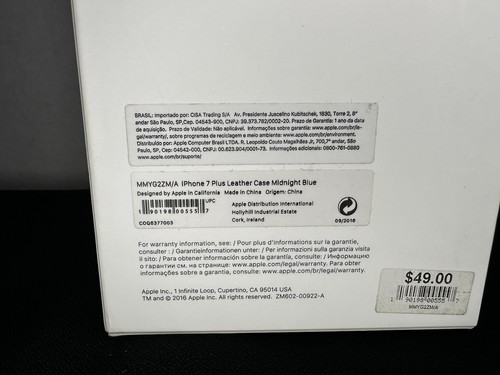 Custodia in pelle originale Apple blu notte per iPhone 7 - Foto 4 di 5