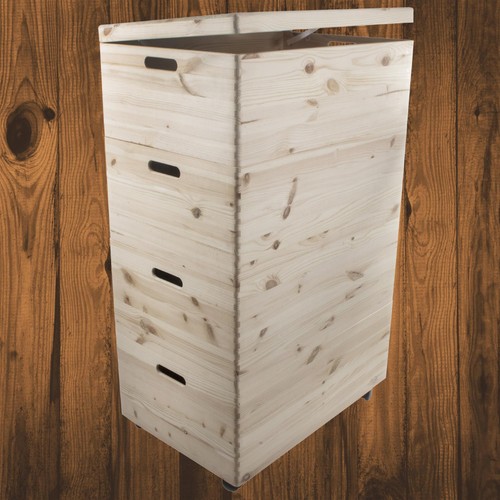 MEGA SET / 4 Tier Extra Large Wooden Boxes / Stackable Crate Chest on Wheels - 第 1/12 張圖片
