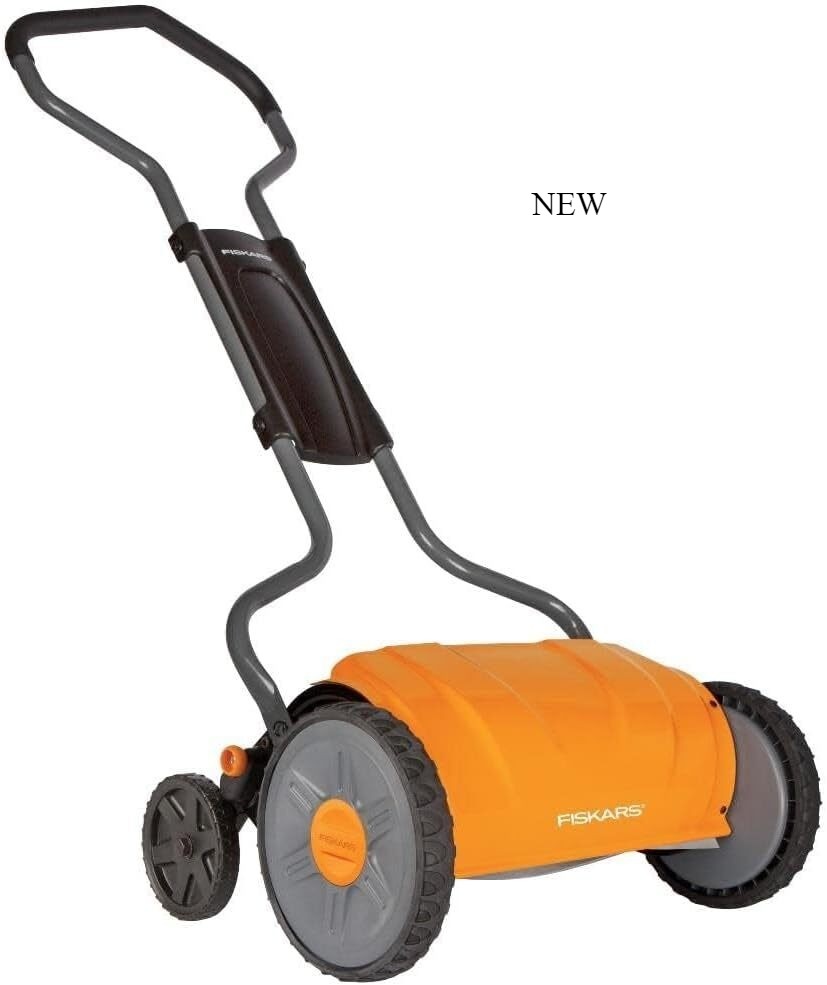 Fiskars Push Mower - 17" Cut Width Manual Reel Mower 