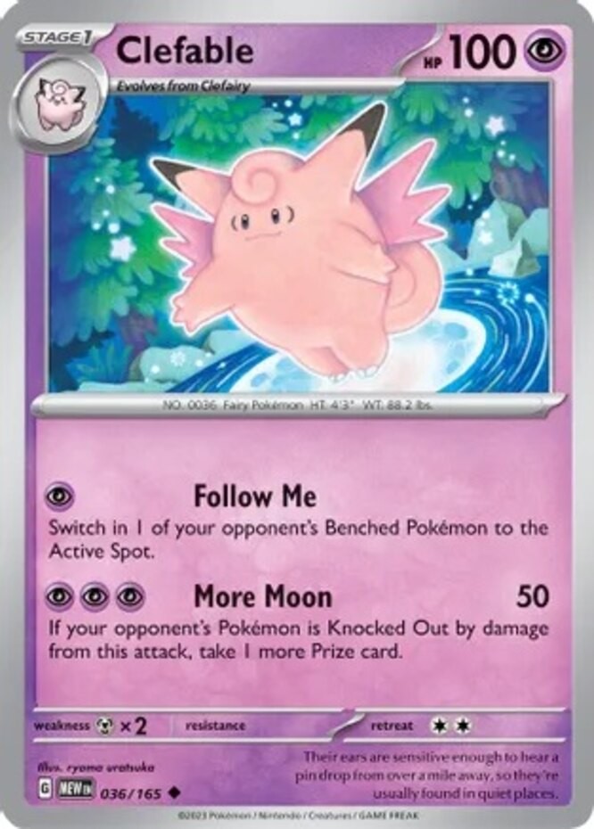 Clefable - 036/165 - Uncommon - Lightly Played