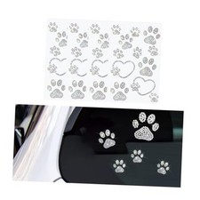 Bling Car Sticker, 4PCS Crystal Rheinstone Dog Paw Print Vehicle Decal, Cute