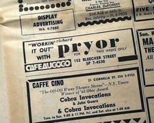 Early RICHARD PRYOR Stand Up Comedian Greenwich Village NYC Night Club 1966 AD