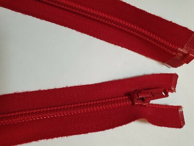 Offene Kunststoffzähne rot Reißverschluss 28'' 71 cm