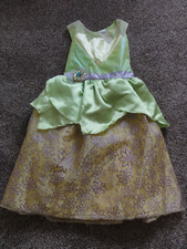 GIRLS DISNEY PRINCESS TIANA - PRINCESS THE FROG COSTUME DRESS SIZE 4-6X