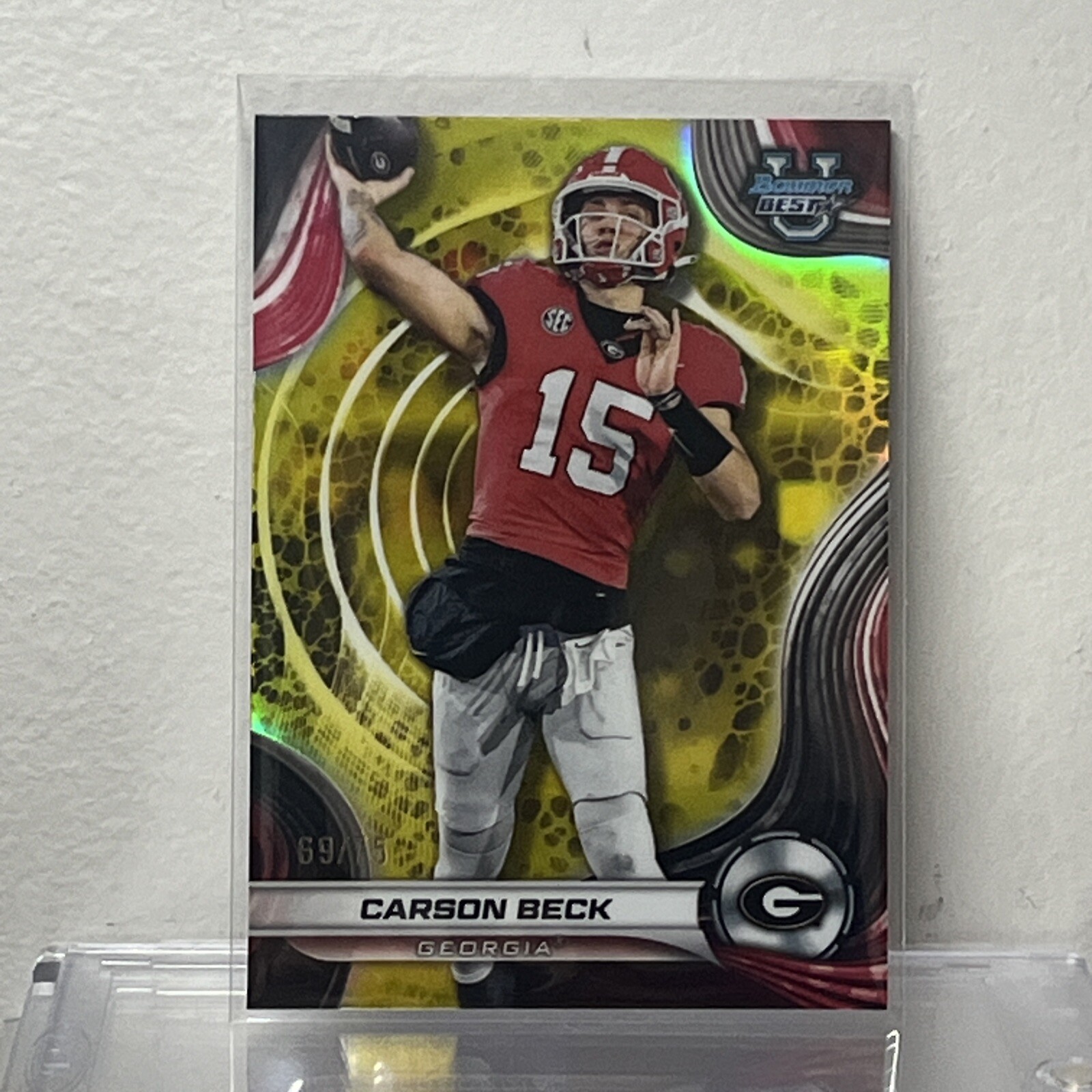2024 Bowman Best U - Carson Beck Yellow Refractor 69/75  Georgia Bulldogs
