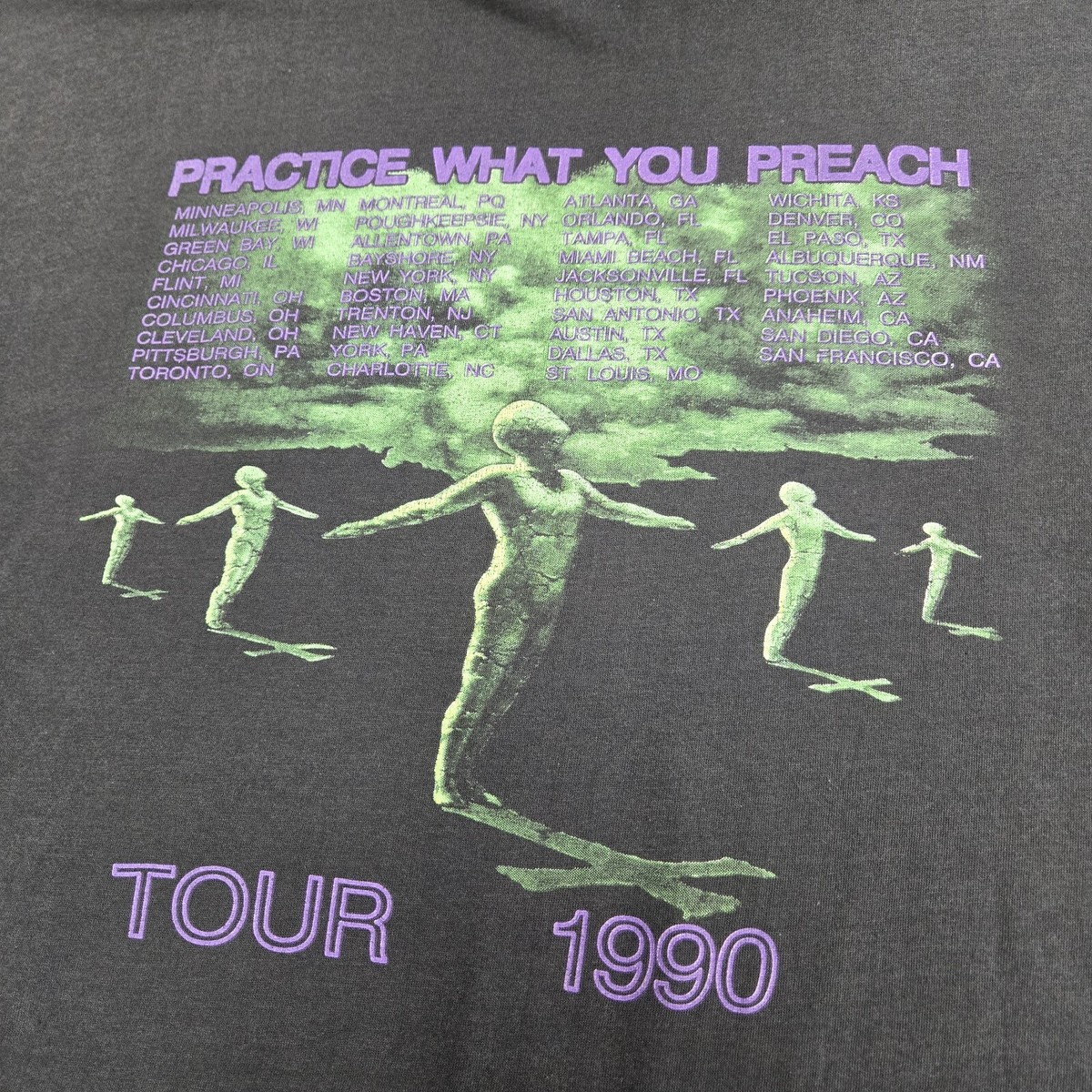 Vtg 1990 Testament Envy Life Tour T-Shirt XL Practice What You