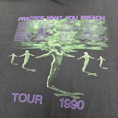 Vtg 1990 Testament Envy Life Tour T-Shirt XL Practice What You