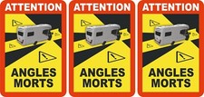 French Blind Spot 2x Magnetic 1x Vinyl Sticker Motorhome ATTENTION ANGLES MORTS
