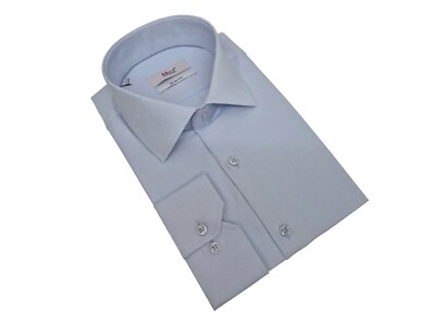 Herren Hemd Lang Arm Fischgrat Slim fit 39/40 Gr.M Blau
