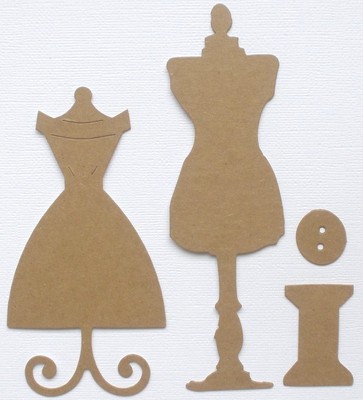 die cut dress form {40 Pc} DRESS ME UP - Dress Form Kit - Bare Alterable's Chipboard Die Cuts
