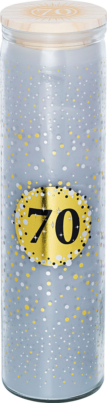 Geburtstagskerze im Glas 70 Jahre Duftkerze Geburtstag Dekorglas 20 cm B-WARE 1890₽