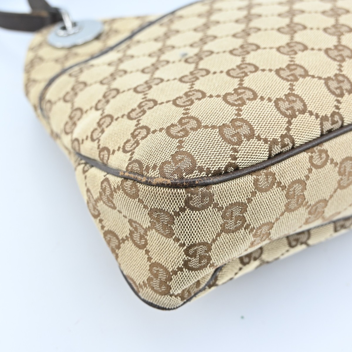 Gucci ハンドバッグ ベージュ/ブラック Auth GUCCI GG Canvas Shoulder Bag Beige Brown 121023