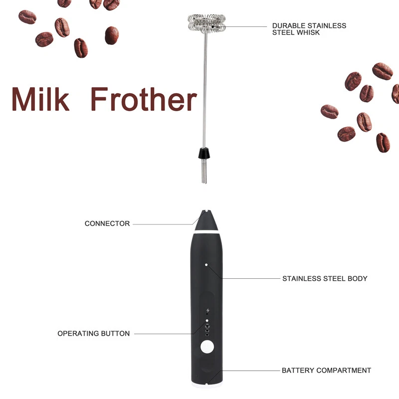 Milk Frother Rechargeable Handheld Electric Foam Maker Stirrer Eggbeater+2 Whisk Milk Frother Rechargeable Handheld Electric Foam Maker Stirrer Eggbeater+2 Whisk