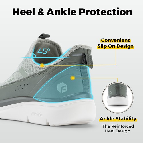 FitVille Mens Extra Wide Slip on Walking Shoes with Arch Support Sneakers Casual - Picture 11 of 58