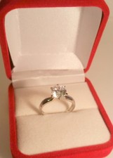 1.45 Ct Round cut Solitaire Simulated Diamond Engagement Ring Solid Sterling