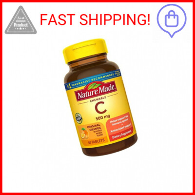 Nature Made Chewable Vitamin C 500 mg, Dietary Supplement for Immune Support, 60
