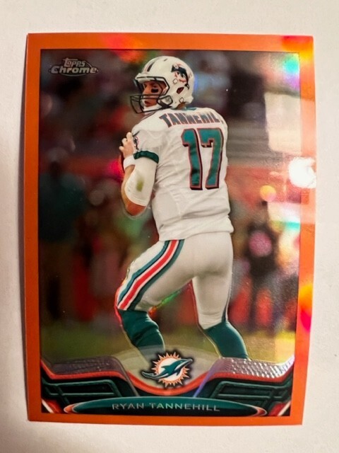 QTY: 2013 Topps Chrome Ryan Tannehill ( Miami Dolphins ) Orange Refractor #176