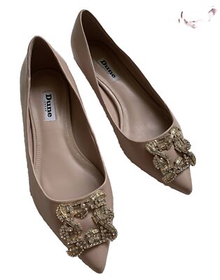 Dune London Ballet Flats Sz37 Large Stunning Brooch Crystal