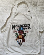 Vintage Augusta Sportswear 1993 Christmas Nutcracker White Apron Made in USA