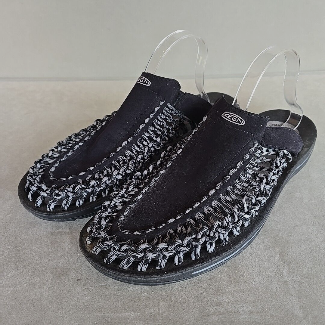 Sandali Keen Uneek neri in corda intrecciata mulo slide da uomo US14 EU47 5