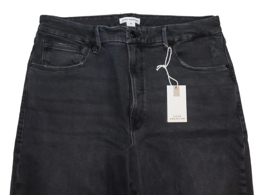 GC625T Good American Classic Ripped High Waist Straight Leg Jeans Black Size 15 - Picture 6 of 6