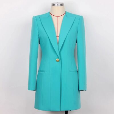 green emerald velvet dress Navy Double Breasted Gold Button Blazer Dress 24