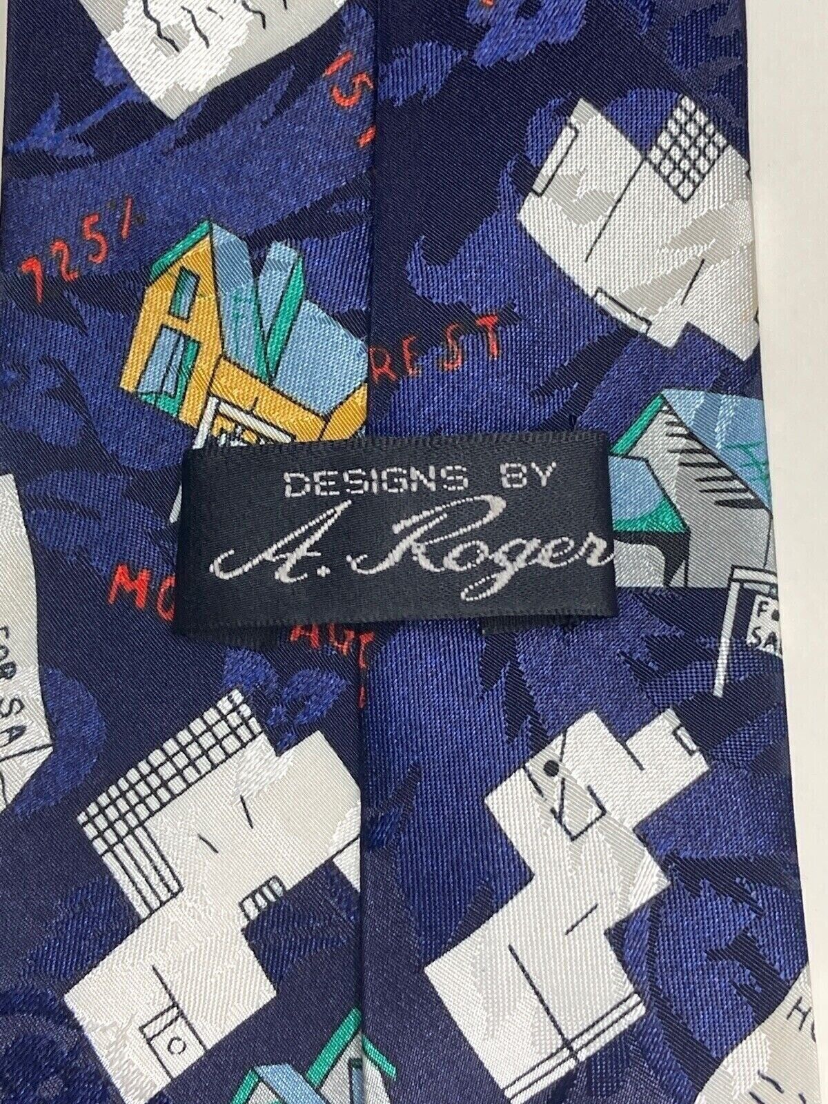 A Rogers Mens Formal Necktie 55"Lx4"W Multicolor … - image 2