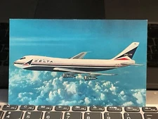 Delta Airlines Postcard - Boeing 747