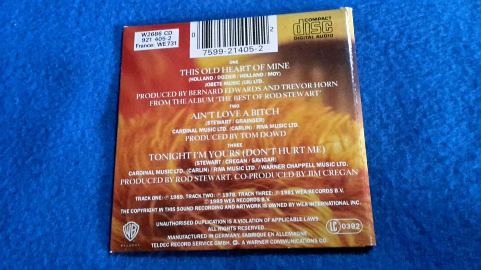 Mini Disc ROD STEWART: THIS OLD HEART OF MINE, feat. RONALD ISLEY, 3 Titel, 1989 - Bild 4 von 4