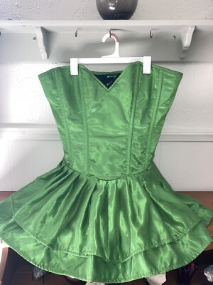 daisy corset dress Corsets Top Drawer Strapless Green Glitter Boned Mini 3XL women elegant lace appliqu Color:White/Royal DS Vis 04.10.2026 Mini dress Hand wash only.