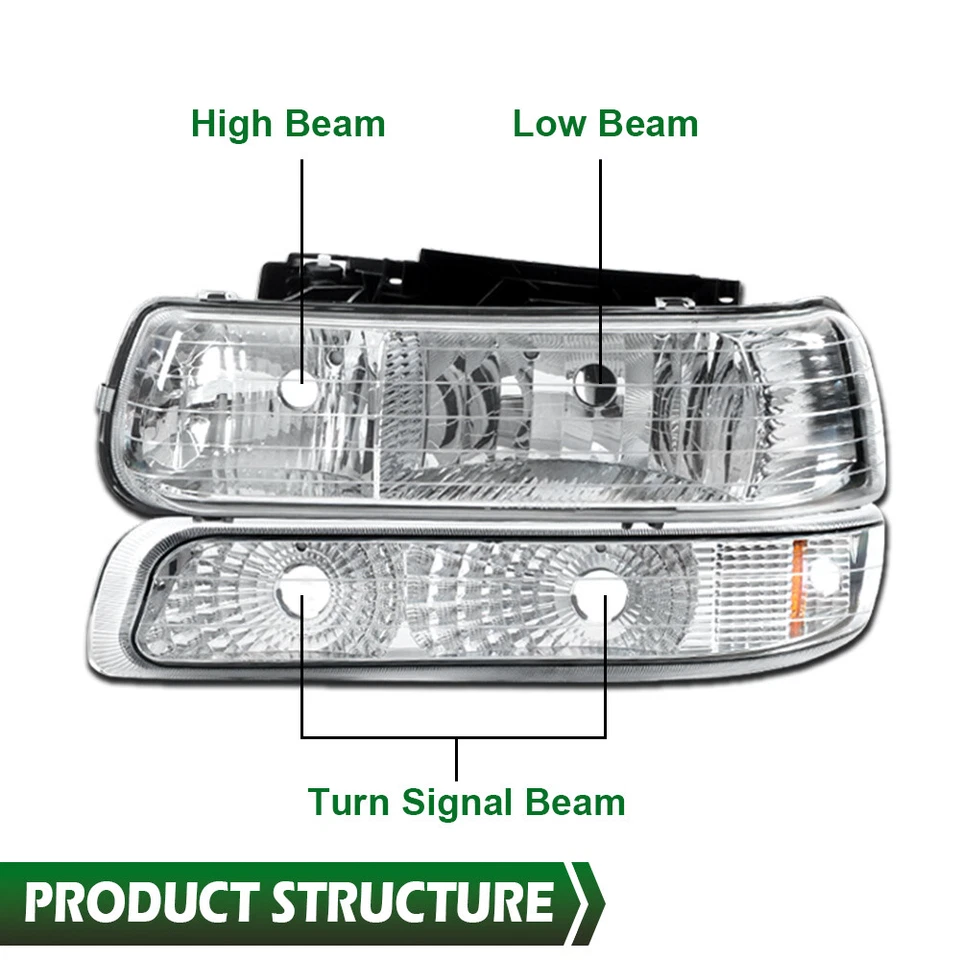 Faros antiniebla cromados para parachoques aptos para 00-06 Suburban Tahoe 99-02 Silverado Foto 3 de 4