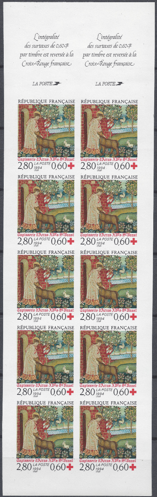 Mint MNH Luxury Notebook Cross Red Stamp N° 2915 Not Indented-image