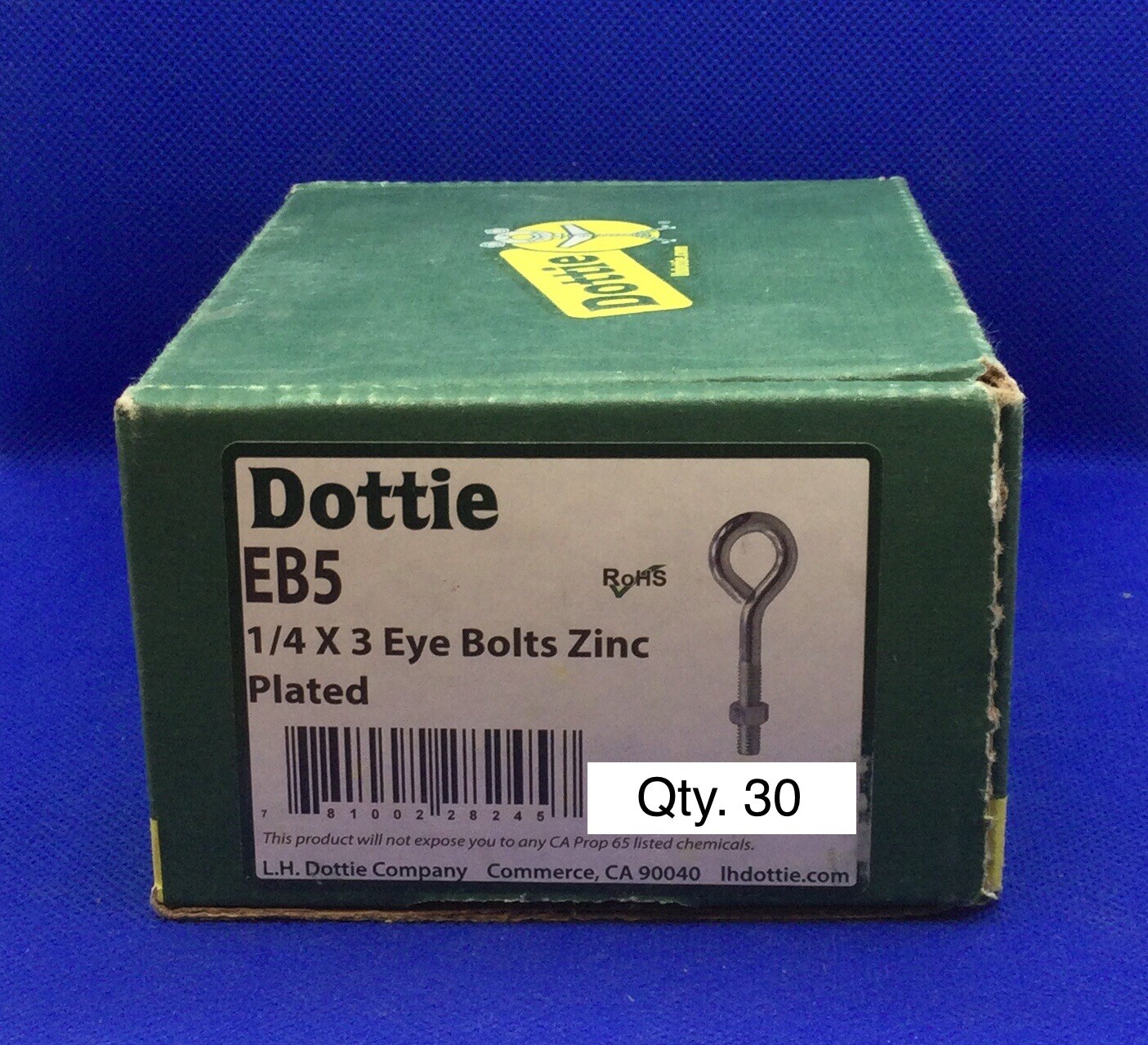 Dottie EB4 1/4x3” Zinc Plated Eye Bolts Qty. 30 eBay