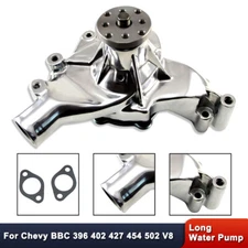For Chevy BBC 396 402 427 454 V8 High Flow Chrome Aluminum Long Water Pump LWP