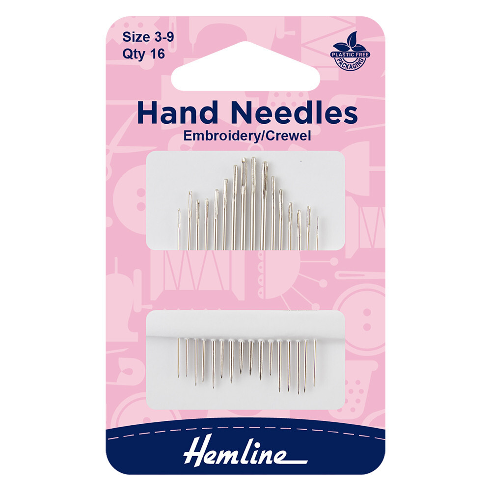 Hemline Hand Sewing Needles - Embroidery/Crewel size 3-9. Pack of 16 - Image 3