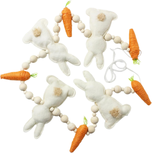 Bunny Carrot Garland, 2025 Handmade Easter Bunny Decorations, Easter Outdoor and - Picture 7 of 12