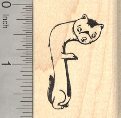 Ferret Rubber Stamp, Shaped like the Letter F E25812 WM