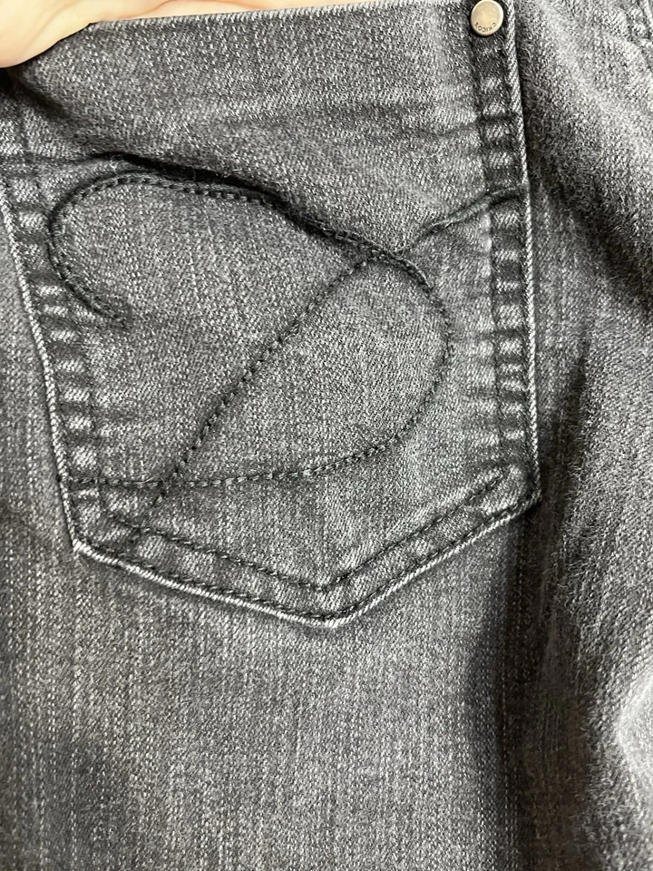 Chicos Jeans Lavado Oscuro Mujer 0 Corto Negro Platino Denim Bota Pierna 4 XS (12) Foto 4 de 4