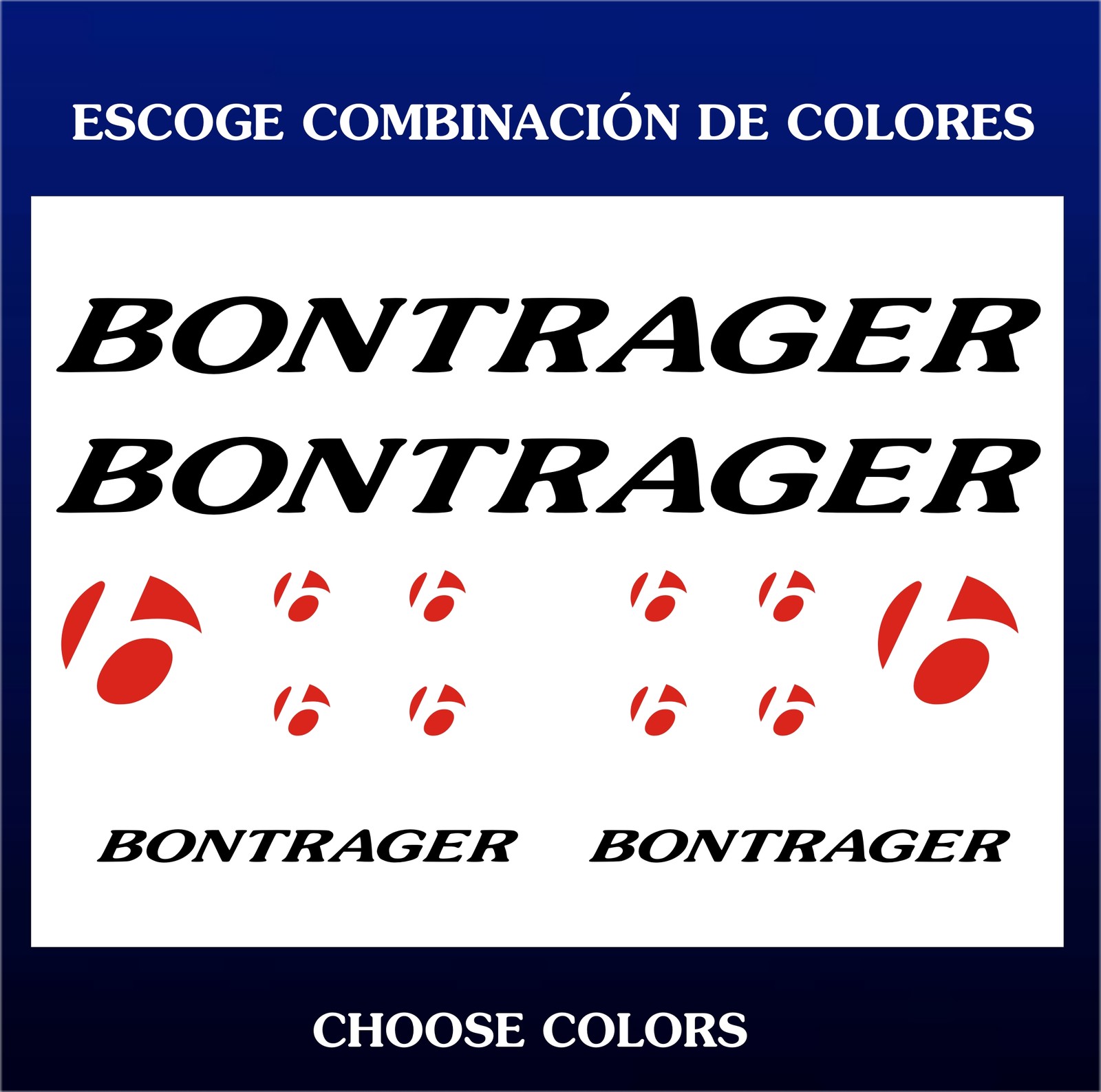 KIT - PEGATINAS - STICKERS - VINILO -LAMINA- PACK- BICICLETA - BIKE - BONTRAGER