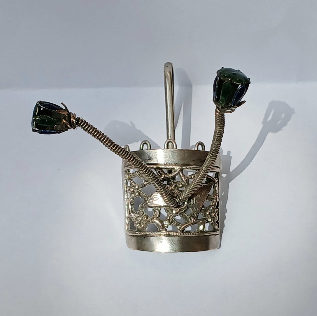 Vintage Sterling Silver Floral Hair Clip Jewelart Seafoam Celtic Hair Clip – Celtic Crystal Design Jewelry main image 2