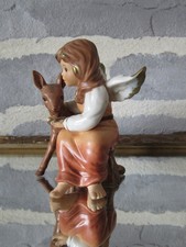 GOEBEL Statuette Figurine porcelaine Germany Crèche Ange et Faon - En TBE