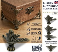 4Pcs Antique Brass Jewellery Box Feet Legs Wooden Chest Decorative Hardware UK